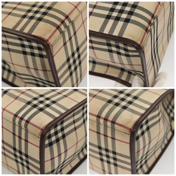 BURBERRY Nova Check Tote Bag Nylon Beige Silver Auth 126392 - Picture 16 of 16